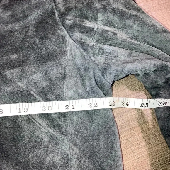 Valerie Steven’s 3/4 Length Dark Gray Suede Leather Coat Women’s Sz XL - Picture 8 of 8